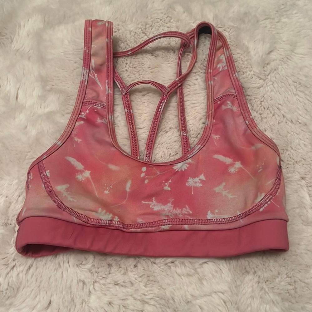 Anthropologie pink sports bra